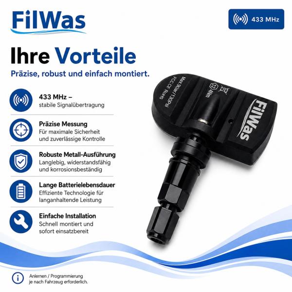 4x FilWas RDKS Cirelli 2 01/2021- EU 433MHz Schwarz – Bild 8 von 8